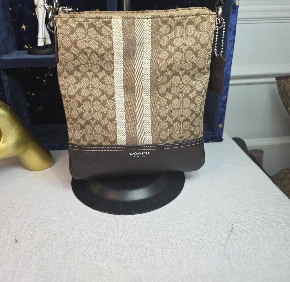 Coach Signature Stripe Mini C Crossbody Bag - Picture 2 of 7